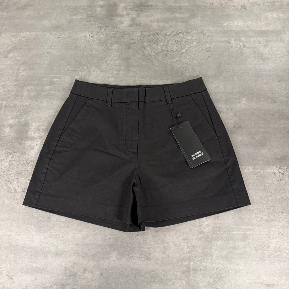 Musinsa Standard Shorts Womens 27 Chino Black Cotton Blend NEW Korean Streetwear